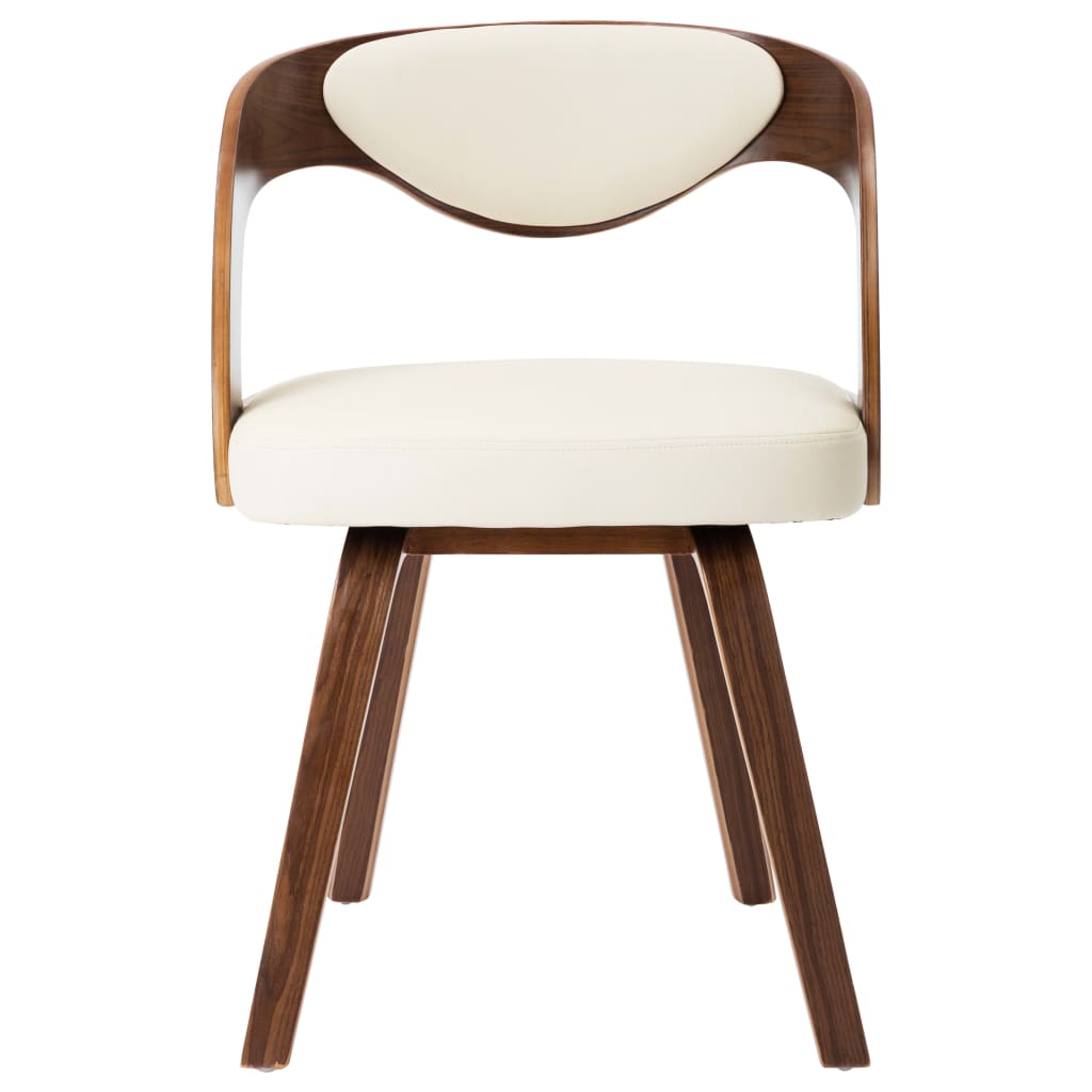 Sedie da Pranzo 6 pz Crema in Legno Piegato e Similpelle | homemem39