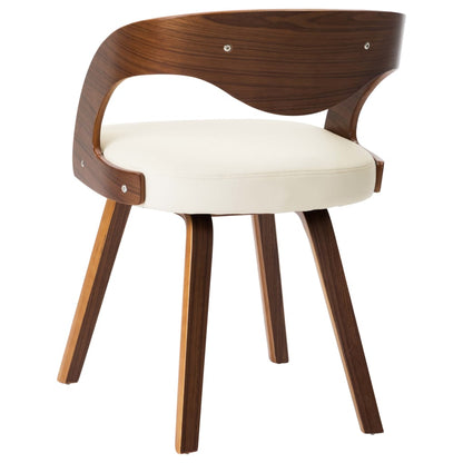 Sedie da Pranzo 6 pz Crema in Legno Piegato e Similpelle | homemem39