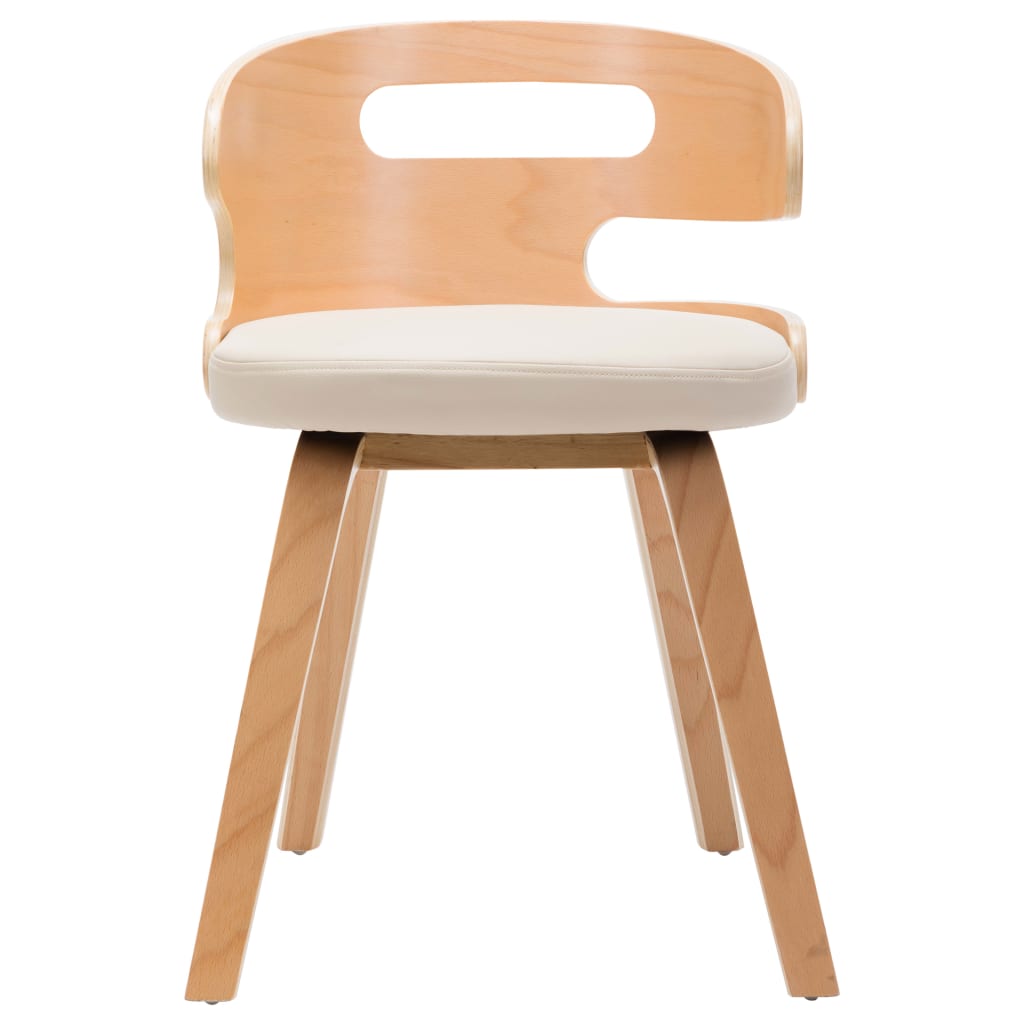 Sedie da Pranzo 4 pz in Legno Curvato e Similpelle Crema | homemem39