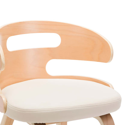 Sedie da Pranzo 4 pz in Legno Curvato e Similpelle Crema | homemem39