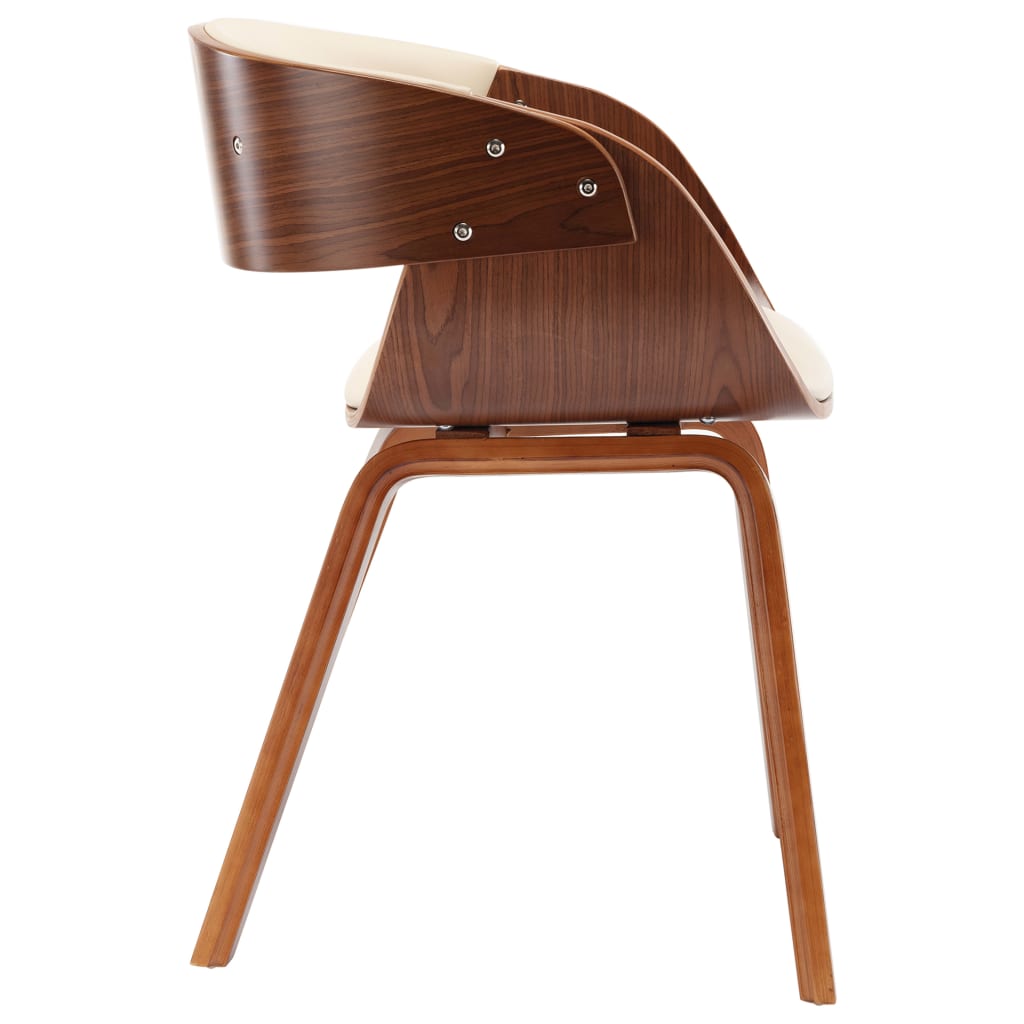 Sedie da Pranzo 6 pz Crema in Legno Piegato e Similpelle | homemem39