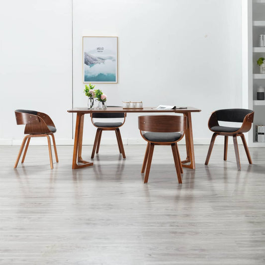 Sedie da Pranzo 4 pz Grigie in Legno Piegato e Tessuto | homemem39