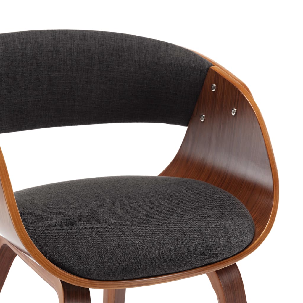 Sedie da Pranzo 6 pz Legno Curvato e Tessuto Grigio | homemem39