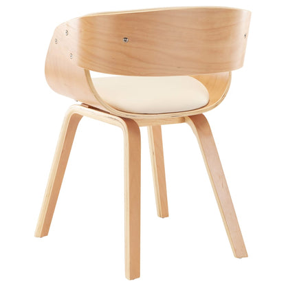 Sedie da Pranzo 2 pz in Legno Curvato e Similpelle Crema | homemem39