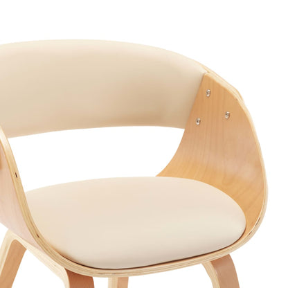 Sedie da Pranzo 2 pz in Legno Curvato e Similpelle Crema | homemem39