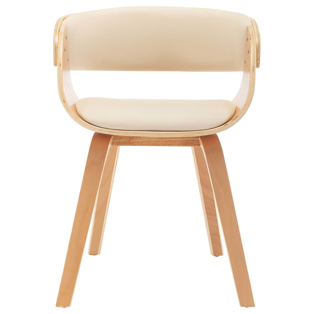Sedie da Pranzo 4 pz in Legno Curvato e Similpelle Crema | homemem39