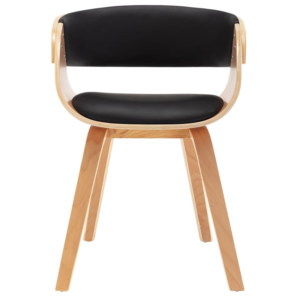 Sedie da Pranzo 2 pz Nere in Legno Curvato e Similpelle | homemem39