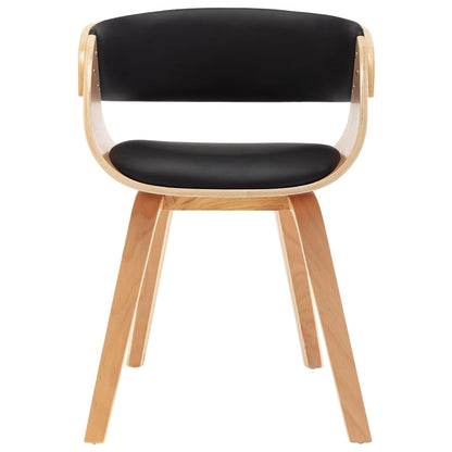 Sedie da Pranzo 2 pz Nere in Legno Curvato e Similpelle | homemem39