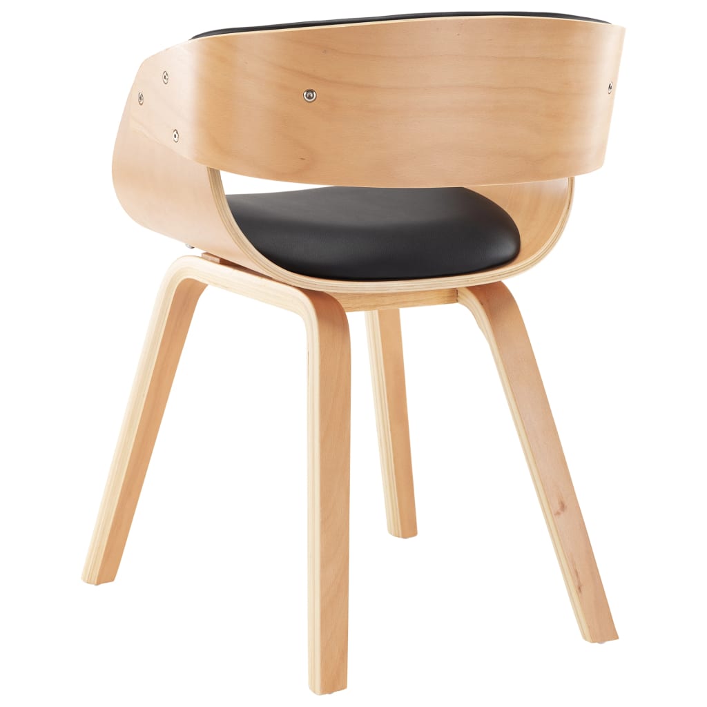Sedie da Pranzo 2 pz Nere in Legno Curvato e Similpelle | homemem39