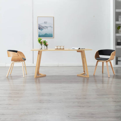 Sedie da Pranzo 2 pz Nere in Legno Curvato e Similpelle | homemem39