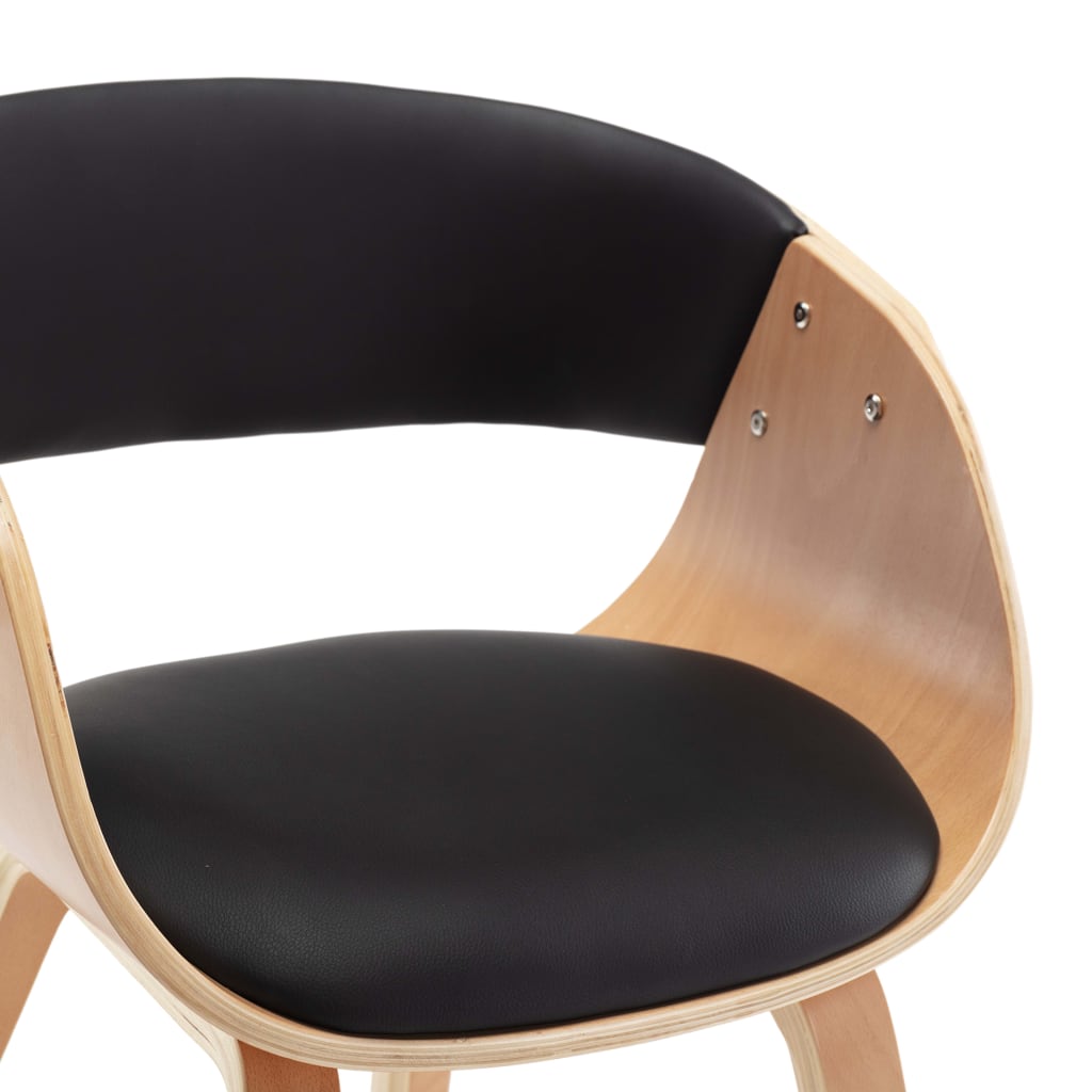 Sedie da Pranzo 4 pz Nere in Legno Piegato e Similpelle | homemem39