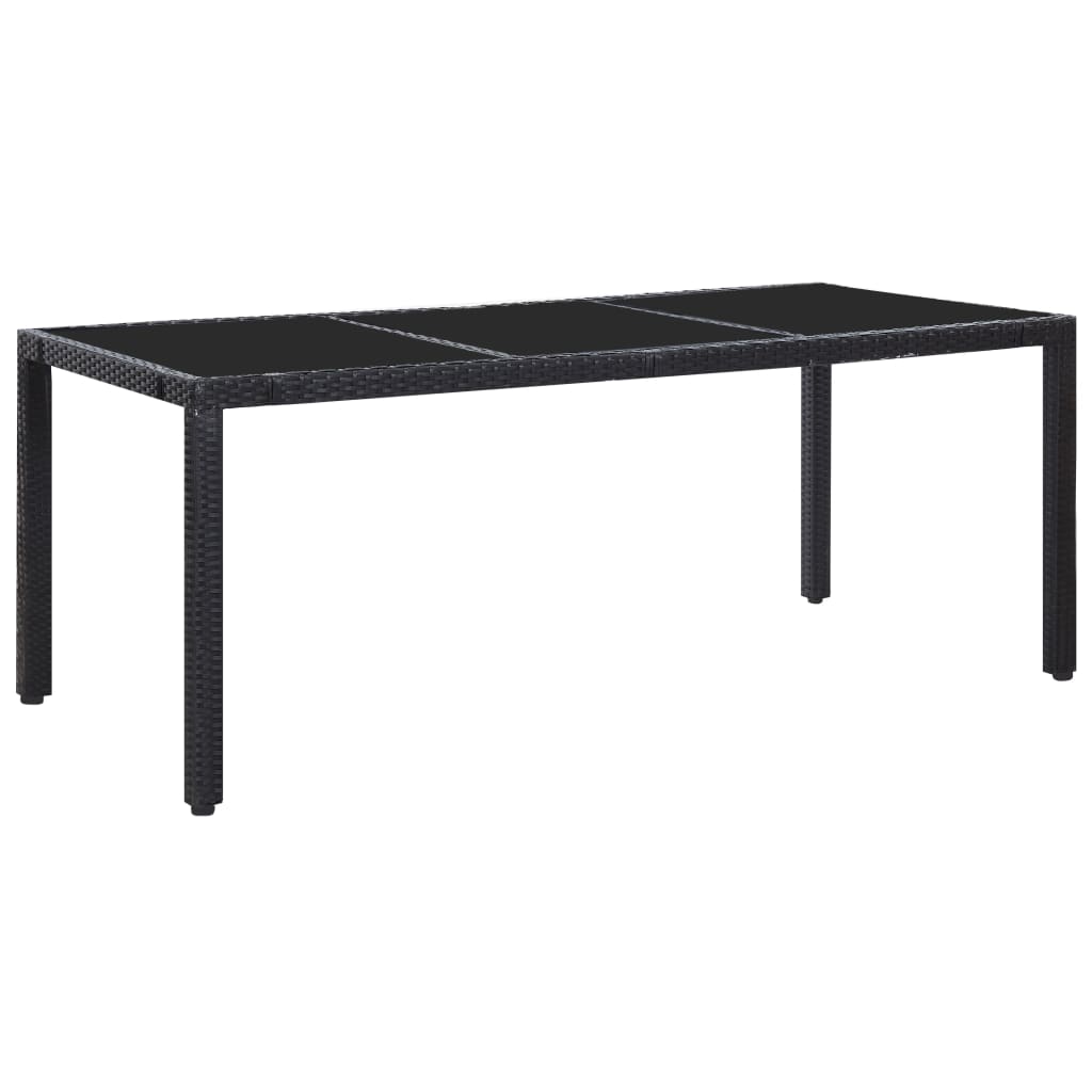 Set da Pranzo da Giardino 9 pz in Polyrattan Nero | homemem39