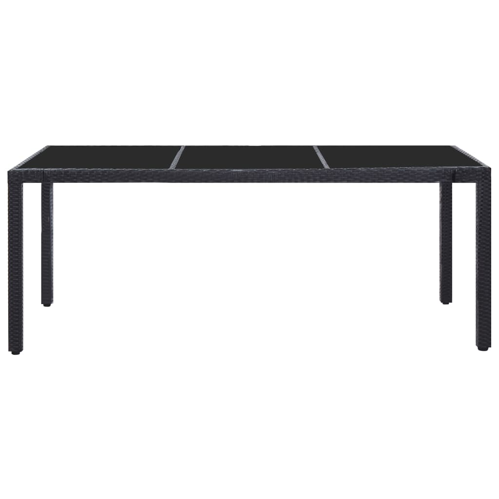 Set da Pranzo da Giardino 9 pz in Polyrattan Nero | homemem39