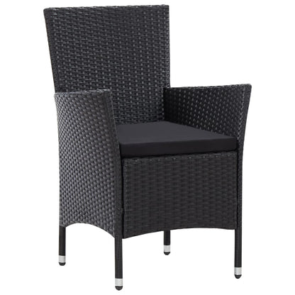 Set da Pranzo da Giardino 9 pz in Polyrattan Nero | homemem39