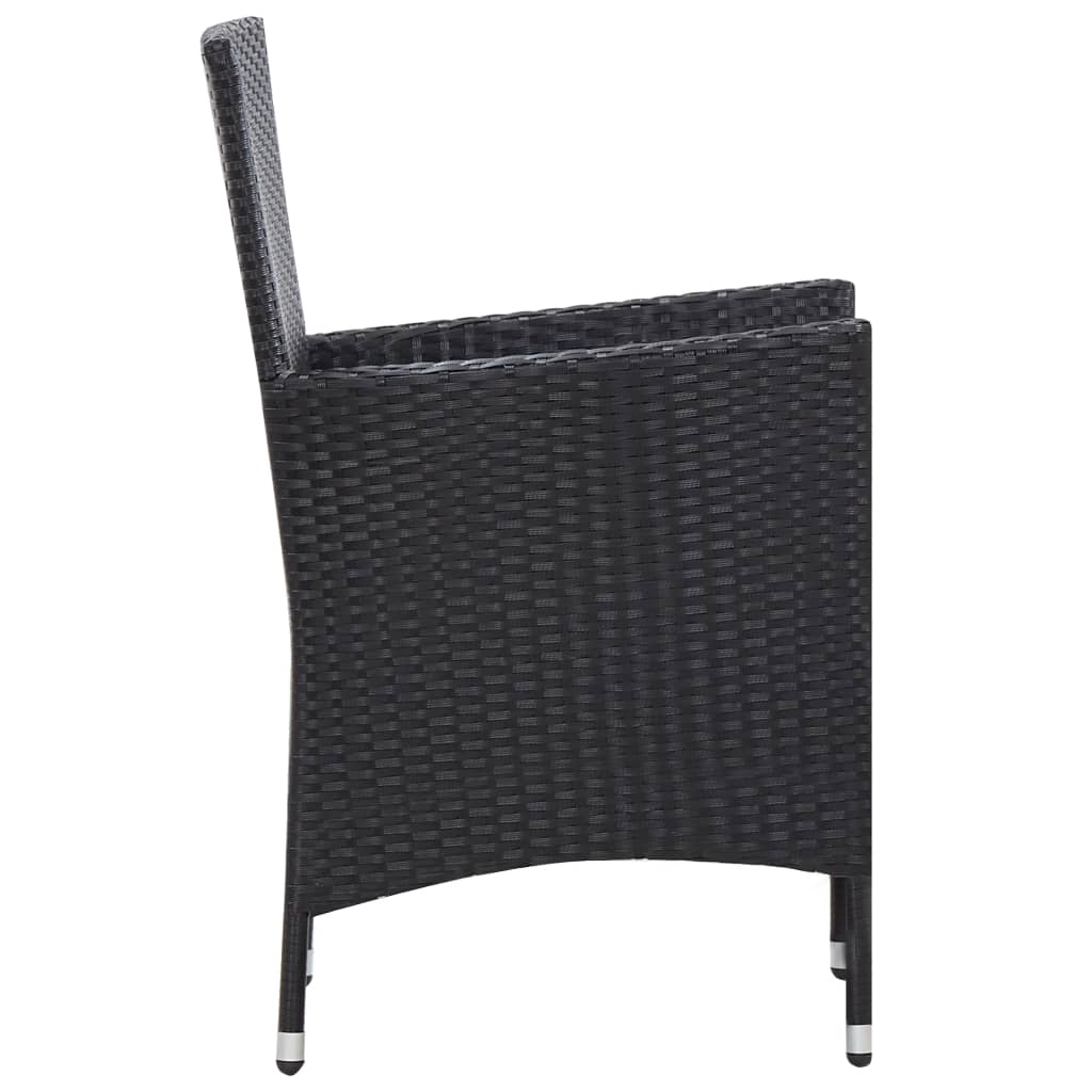 Set da Pranzo da Giardino 9 pz in Polyrattan Nero | homemem39