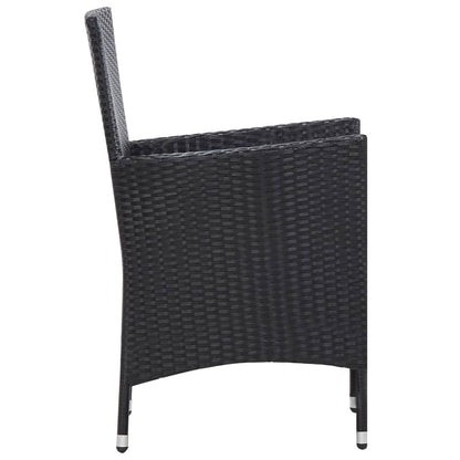 Set Mobili da Pranzo per Giardino 7 pz in Polyrattan Nero | homemem39