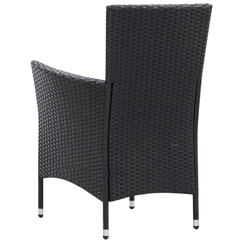 Set Mobili da Pranzo per Giardino 7 pz in Polyrattan Nero | homemem39