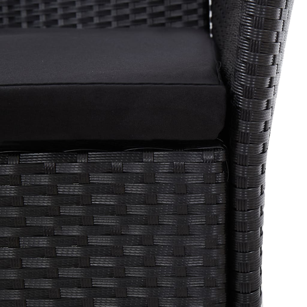 Set Mobili da Pranzo per Giardino 7 pz in Polyrattan Nero | homemem39