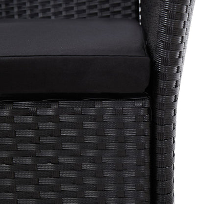 Set Mobili da Pranzo per Giardino 7 pz in Polyrattan Nero | homemem39