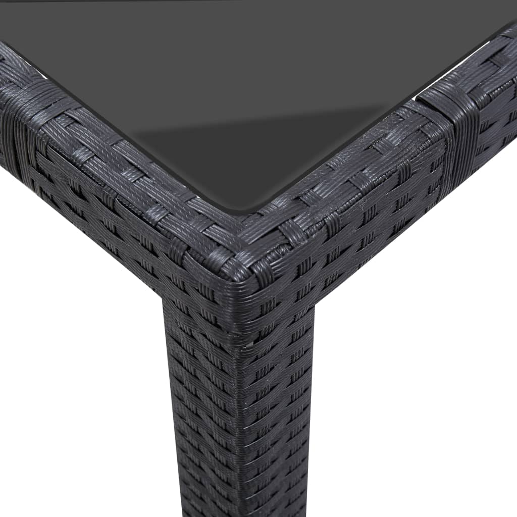 Set Mobili da Pranzo per Giardino 7 pz in Polyrattan Nero | homemem39