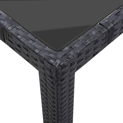 Set Mobili da Pranzo per Giardino 7 pz in Polyrattan Nero | homemem39