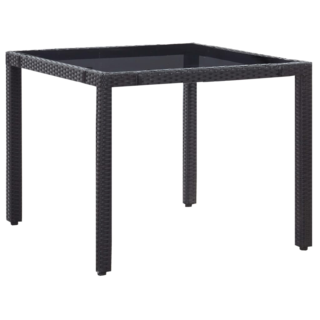 Set da Pranzo da Giardino 5 pz in Polyrattan Nero | homemem39