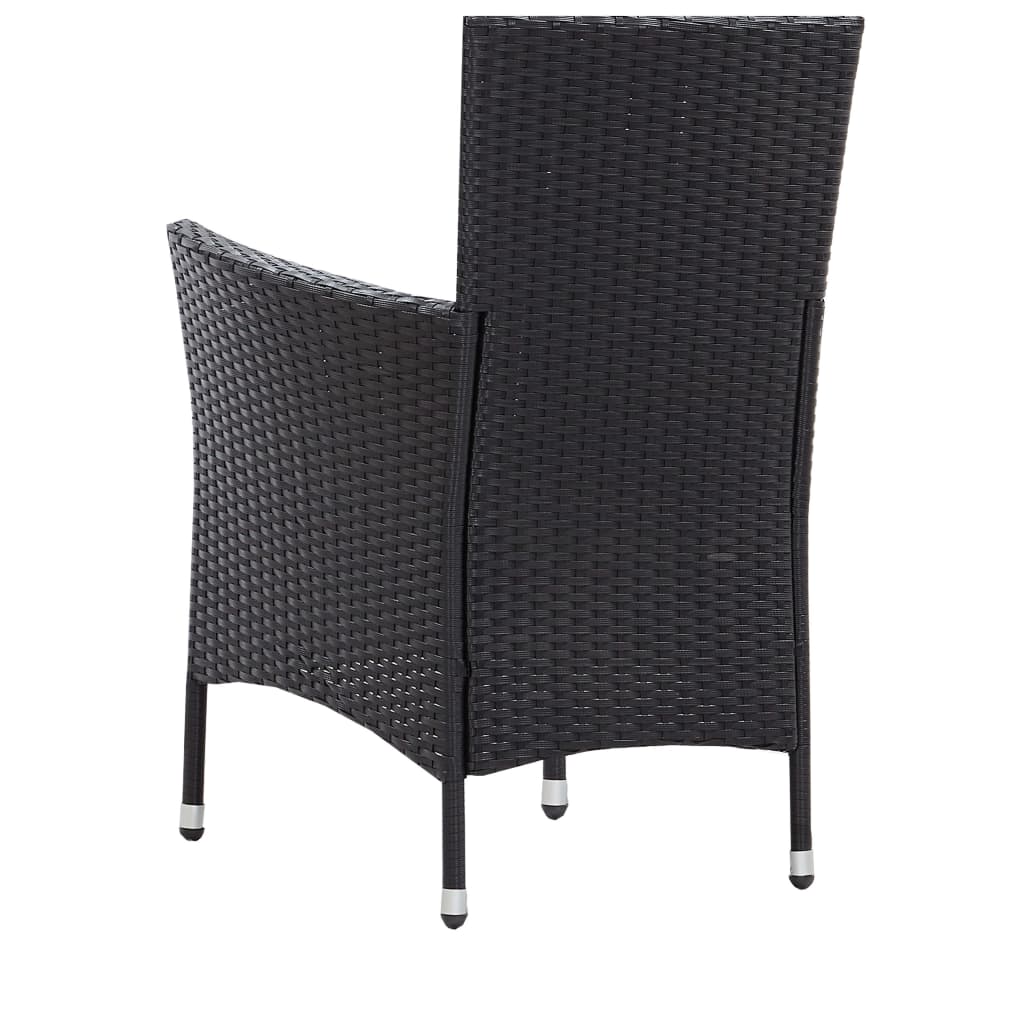 Set da Pranzo da Giardino 5 pz in Polyrattan Nero | homemem39