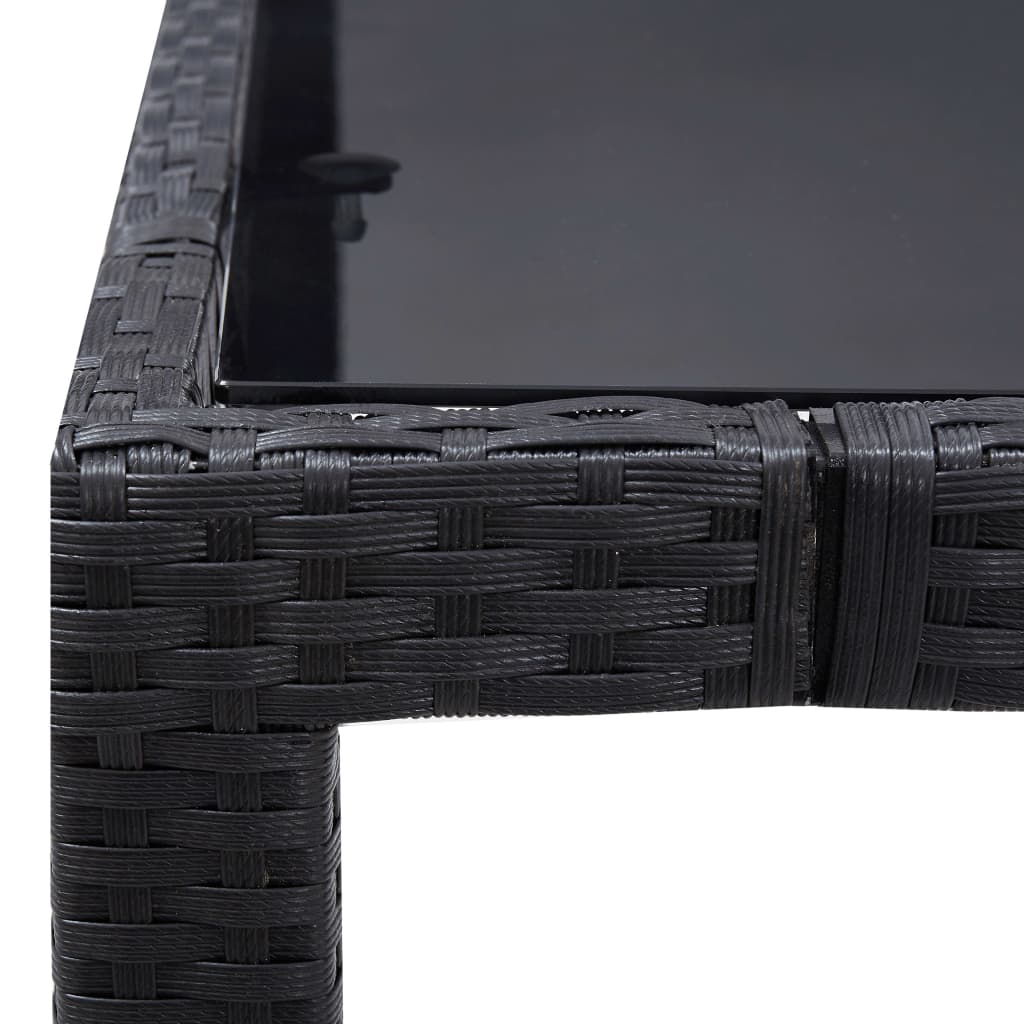 Set da Pranzo da Giardino 5 pz in Polyrattan Nero | homemem39