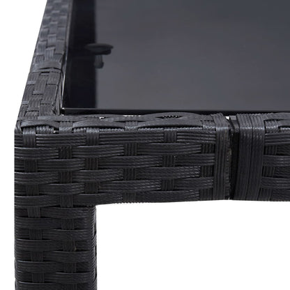 Set da Pranzo da Giardino 5 pz in Polyrattan Nero | homemem39