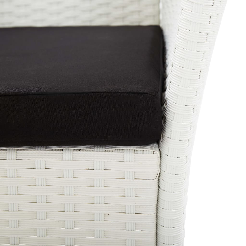 Set da Pranzo da Giardino 7 pz in Polyrattan Bianco | homemem39