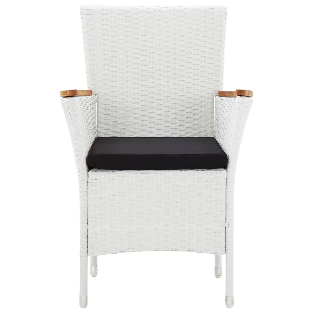 Set da Pranzo da Giardino 7 pz in Polyrattan Bianco | homemem39