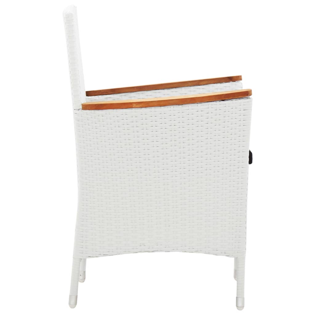 Set da Pranzo da Giardino 7 pz in Polyrattan Bianco | homemem39