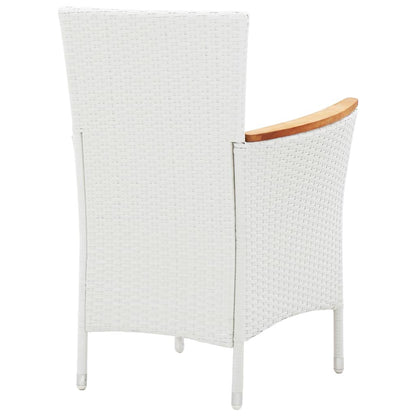 Set da Pranzo da Giardino 7 pz in Polyrattan Bianco | homemem39