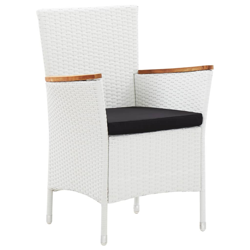 Set da Pranzo da Giardino 5 pz in Polyrattan Bianco | homemem39