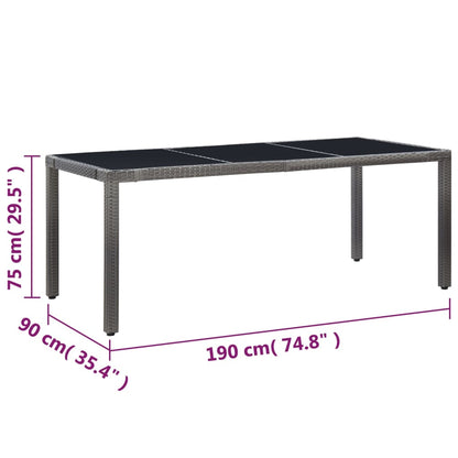 Set Mobili da Pranzo per Giardino 9 pz in Polyrattan Grigio - homemem39