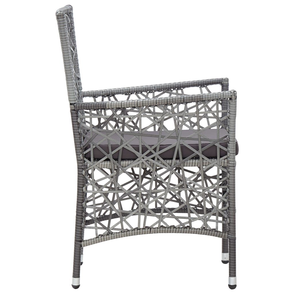Set Mobili da Pranzo per Giardino 9 pz in Polyrattan Grigio - homemem39
