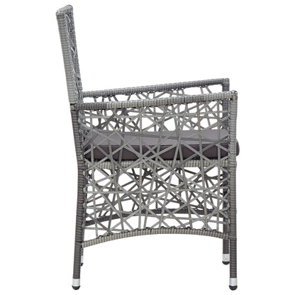 Set Mobili da Pranzo per Giardino 9 pz in Polyrattan Grigio - homemem39