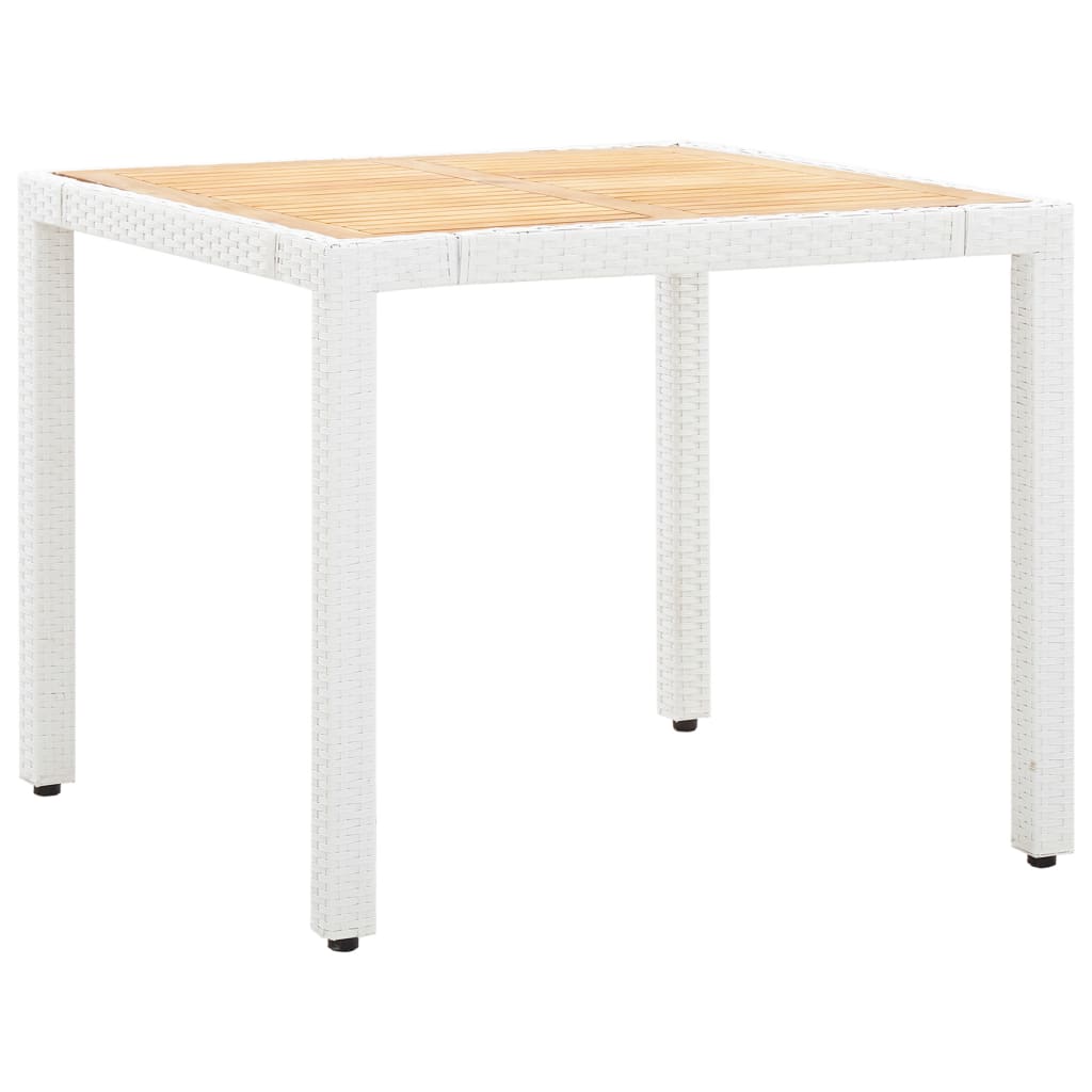 Set da Pranzo da Giardino 5 pz in Polyrattan Bianco - homemem39