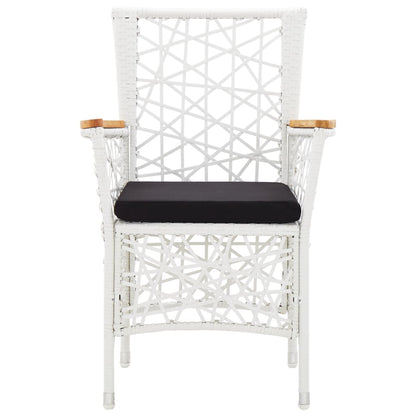 Set da Pranzo da Giardino 5 pz in Polyrattan Bianco - homemem39