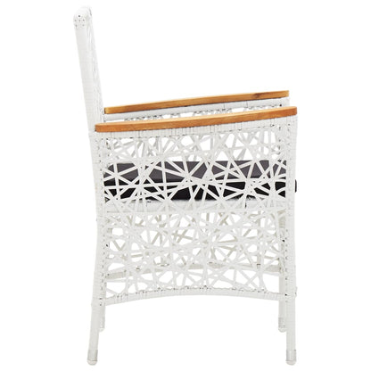 Set da Pranzo da Giardino 5 pz in Polyrattan Bianco - homemem39
