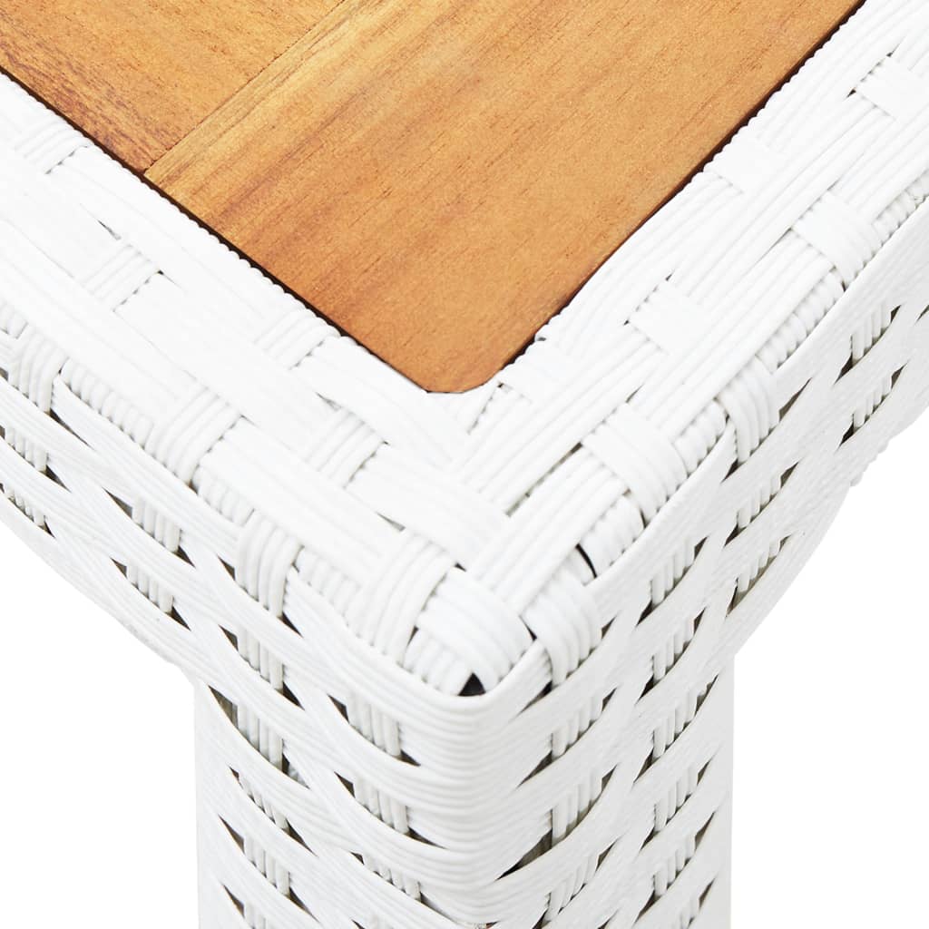 Set da Pranzo da Giardino 5 pz in Polyrattan Bianco - homemem39