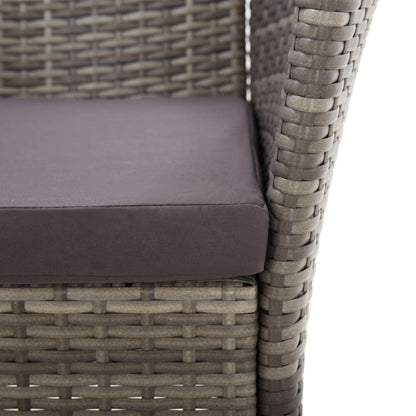 Set Pranzo da Giardino 9 pz Polyrattan e Legno d'Acacia Grigio | homemem39