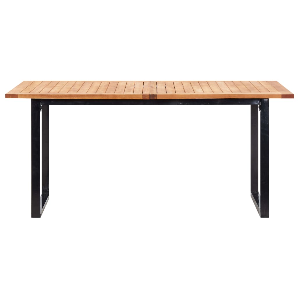 Set da Pranzo da Giardino 7 pz Nero in Polyrattan e Acacia | homemem39