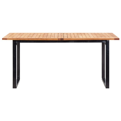 Set da Pranzo da Giardino 7 pz Nero in Polyrattan e Acacia | homemem39