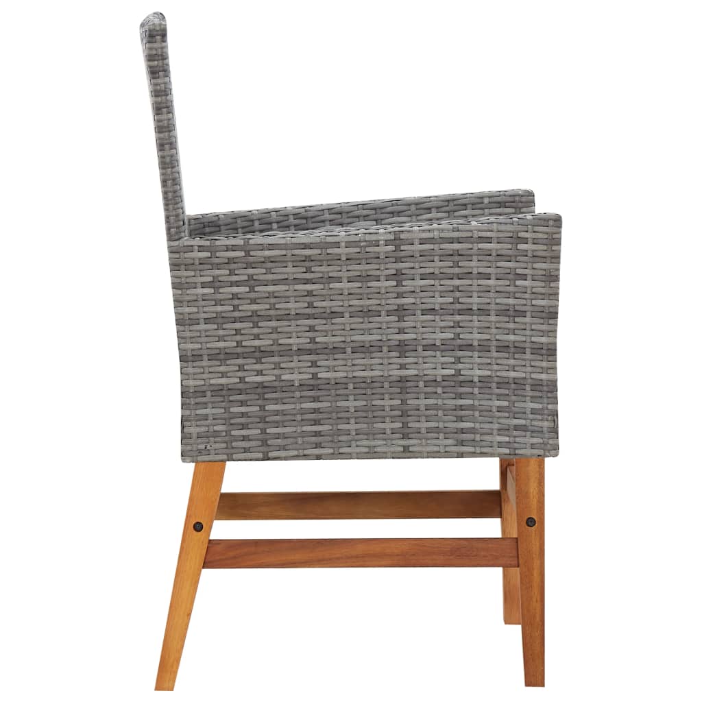 Set da Pranzo da Giardino 7 pz Grigio in Polyrattan e Acacia - homemem39