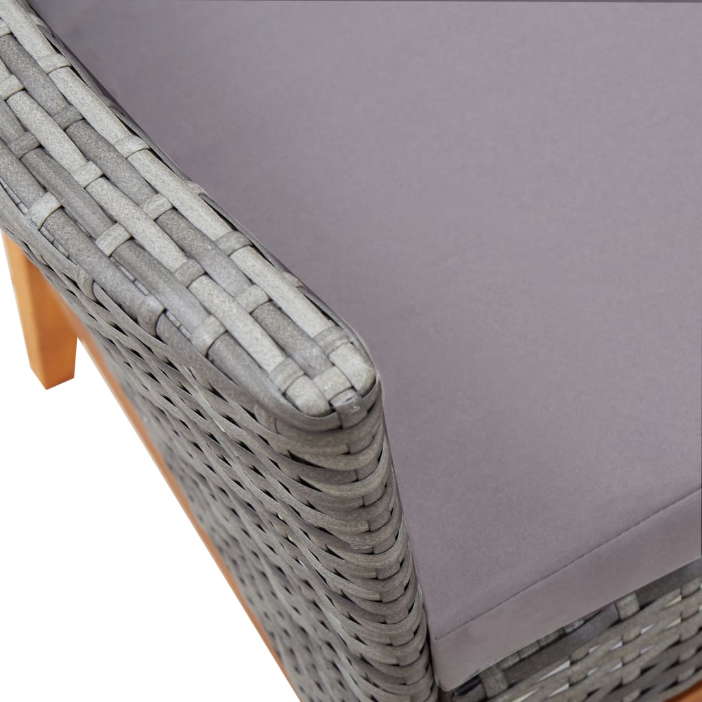 Set da Pranzo da Giardino 7 pz Grigio in Polyrattan e Acacia - homemem39