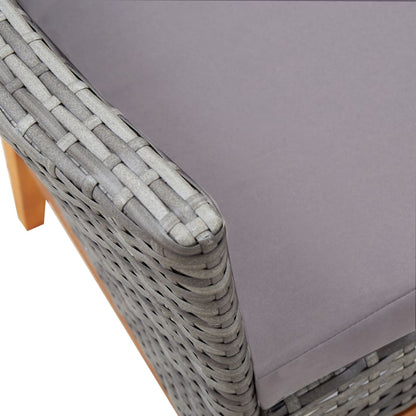 Set da Pranzo da Giardino 7 pz Grigio in Polyrattan e Acacia - homemem39