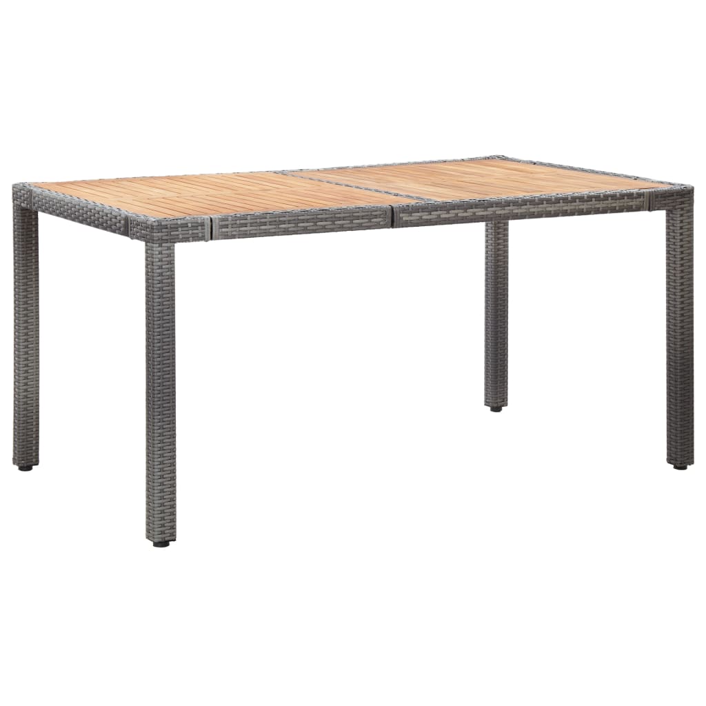 Set da Pranzo per Esterni 7 pz con Cuscini in Polyrattan Grigio | homemem39