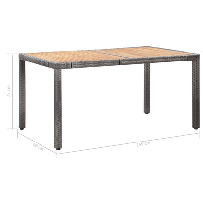 Set da Pranzo per Esterni 7 pz con Cuscini in Polyrattan Grigio | homemem39