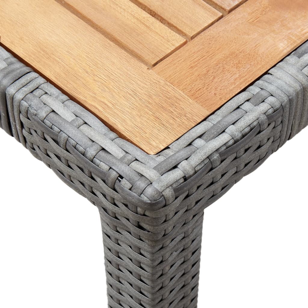 Set da Pranzo per Esterni 7 pz con Cuscini in Polyrattan Grigio | homemem39